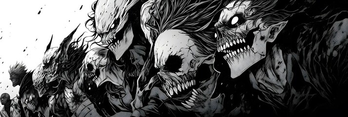 Horror Anime Manga style wallpaper background design art