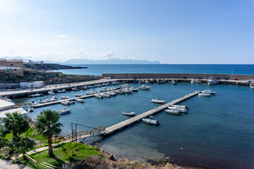 Fototapeta na wymiar The port area of Terrasini, Sicily, Italy.