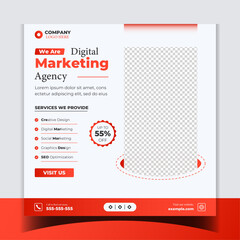 Digital marketing agency business square banner or social media post template