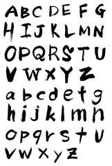 墨文字　アルファベット　ABC