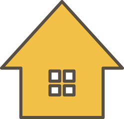 オレンジの家のシンプルでかわいいイラスト