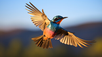 Fototapeta premium small bird with open wings