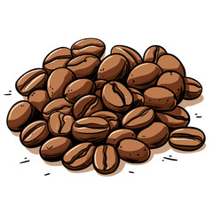 roasted coffee beans illustration vector 