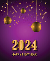 2024 Happy New Year background for your seasonal invitations, festive posters, greetings cards.