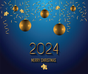 2024 Merry Christmas background for your seasonal invitations, festival posters, greetings cards. 