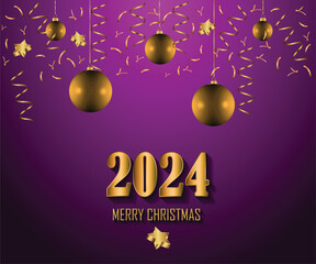 2024 Merry Christmas background for your seasonal invitations, festival posters, greetings cards. 