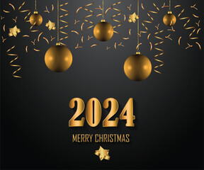 2024 Merry Christmas background for your seasonal invitations, festival posters, greetings cards. 