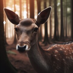 deer in the forest animal background for social media