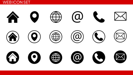 Set of icons for web design. Website icon pack collection vector. 