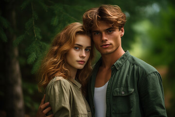 Obraz premium Generative AI picture of beautiful couple married people walking together