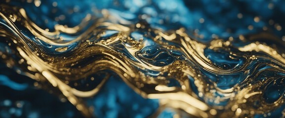 blue, gold and black marbled wallpaper