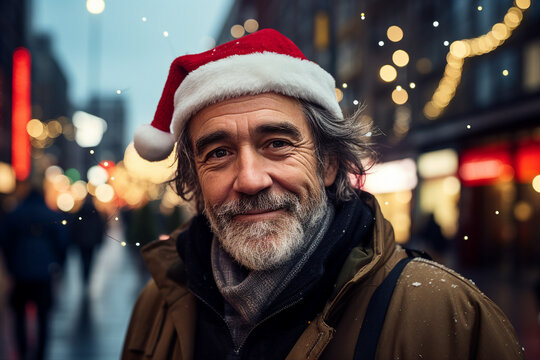 Happy people celebrating christmas holiday festive atmosphere Generative picture portrait