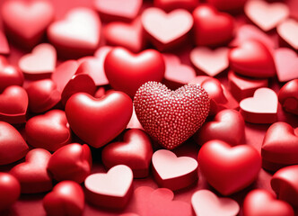 Fototapeta premium Happy Valentine Day background with hearts