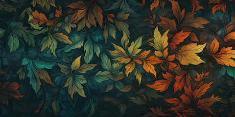 Leaves textured background plant backdrop close up wide leaf backgrounds, generated ai