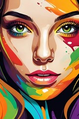 portrait of the colourful girl