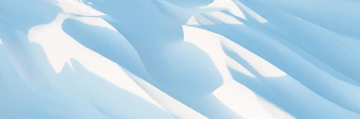 Keuken spatwand met foto Snow texture. Wind sculpted patterns on snow surface. Wind in the tundra and in the mountains on the surface of the snow sculpts patterns and ridges (sastrugi). Arctic, Polar region. Winter background © Andrei Stepanov