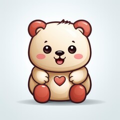 Fototapeta premium Cute Bear Love Heart Sign , Cartoon Graphic Design, Background Hd For Designer