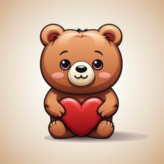 Cute Bear Love Heart Sign , Cartoon Graphic Design, Background Hd For Designer