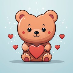Cute Bear Love Heart Sign , Cartoon Graphic Design, Background Hd For Designer