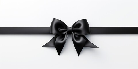 black bow with horizontal black ribbon, black friday. 