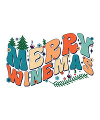 Merry winemas Christmas day t shirt design