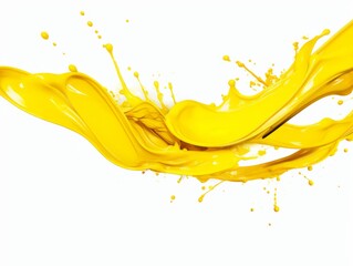 yellow paint splash on white background