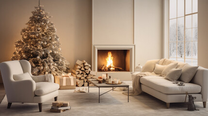 Beautiful winter living room