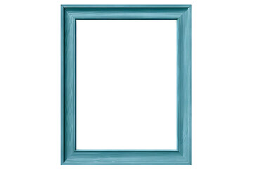 Light blue picture frame isolated on transparent or white background