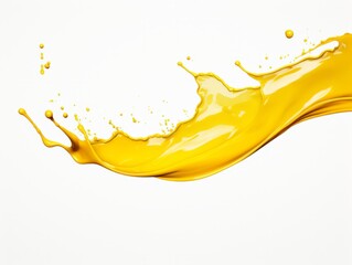 yellow paint splash on white background