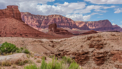 Red rock formations of Vermilion Cliffs in Arizona