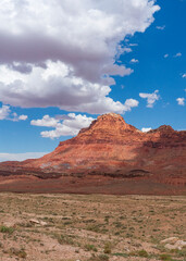 Traveling Highway 89 in Arizona vista of Echo Cliff red rock formation