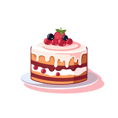Simplified flat art image of a cake