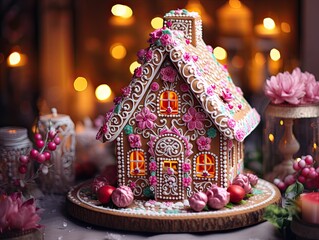 Homemade gingerbread house