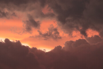Orange, Black and white dramatic sunset sky line