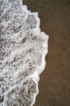 Sea foam on the sand