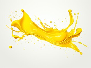 yellow paint splash on white background