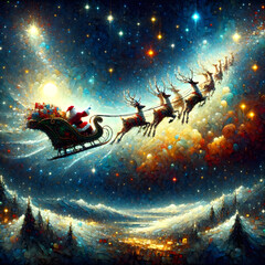 Obraz na płótnie Canvas Santa Claus carrying presents