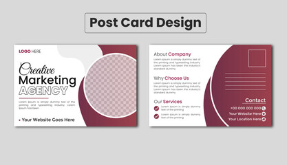 Double sided modern corporate business postcard design or EDDM postcard design template