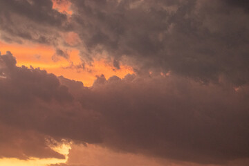 Orange, Black and white dramatic sunset sky line