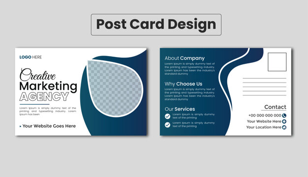 Double sided modern corporate business postcard design or EDDM postcard design template