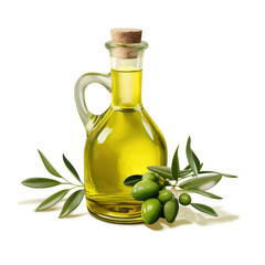 Culinary Essential, Olive Oil in Bottle on White Background