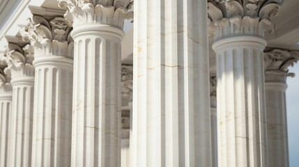 Obraz premium Architectural Majesty: Detailed View of Marble Pillars on a Classic Building. Generative ai