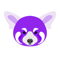 Red Panda Bear Abstract Imaginary Colored Animal Head Icon Label 