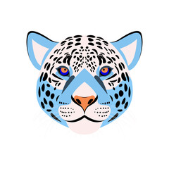 leopard  jaguar  cheetah animal cartoon coguar feline character logo label portrait icon