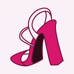 High heels shoe vector icon, Women's shoe glyph icon. Symbol, logo illustration.Woman shoes vector icons isolated on pink background.Fashion footwear design.