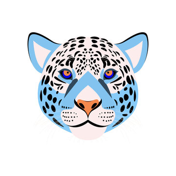 leopard  jaguar  cheetah animal cartoon coguar feline character logo label portrait icon