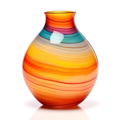 Colorful vase isolated on white background