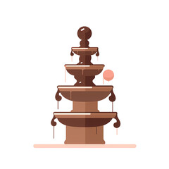 Fototapeta premium Simplified flat art image of a chocolate fount