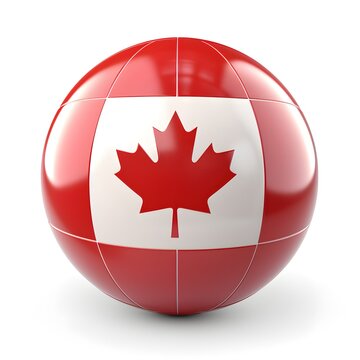 3d ball in national colors of Canada