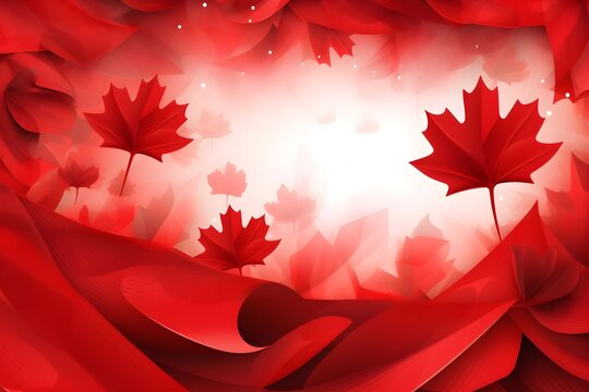 Red maple leaves, Canadian patriotic background